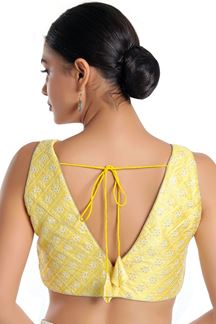 Picture of Bollywood Yellow Colored Designer Readymade Blouse