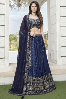 Picture of Delightful Blue Colored Designer Lehenga Choli