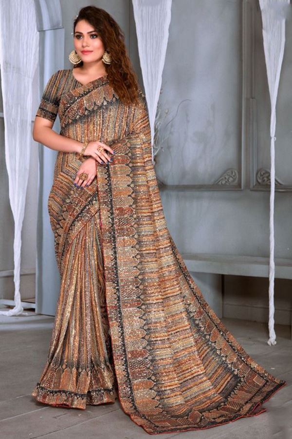 Picture of Artistic Multi-Colored Designer Saree