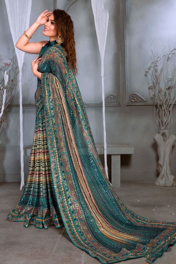 Picture of Striking Rama Colored Designer Saree
