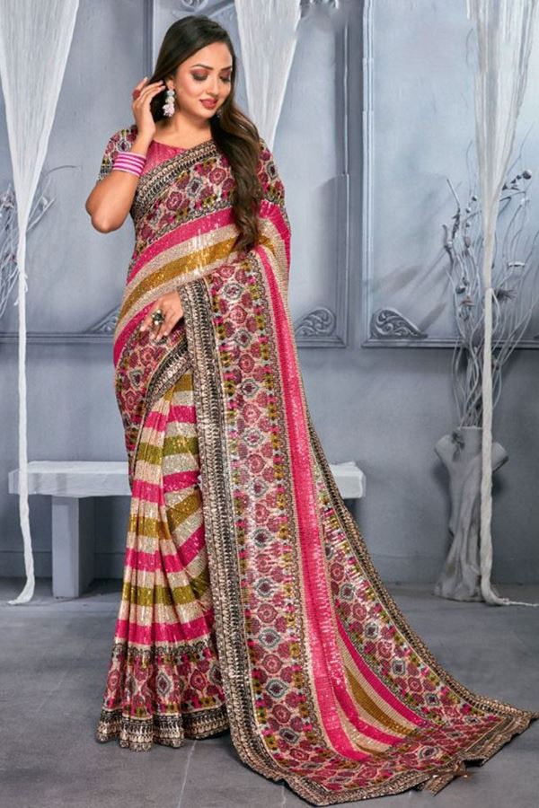 Picture of Magnificent Multi-Colored Designer Saree