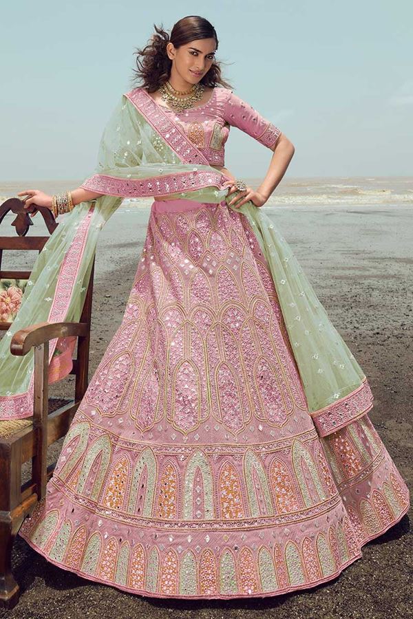 Picture of Stunning Pink Colored Designer Lehenga Choli