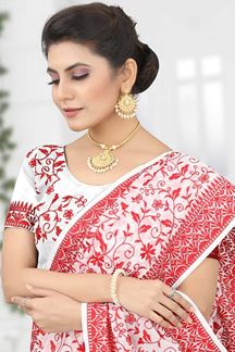 Picture of Aesthetic White Colored Designer Saree