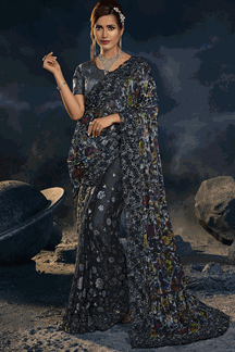 Picture of Divine Black Colored Designer Saree