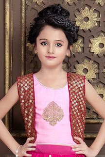 Picture of Charismatic Pink Colored Kids Designer Lehenga Choli