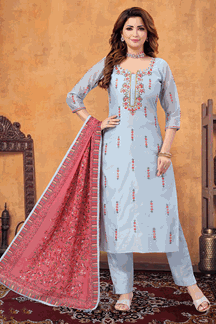 Picture of Glorious Powder Blue Colored Designer Suit
