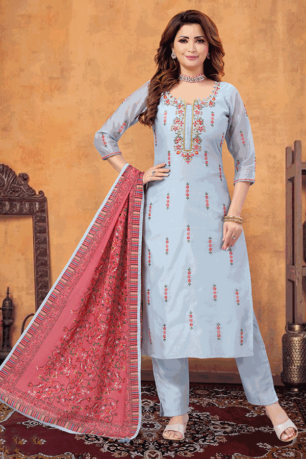 Picture of Glorious Powder Blue Colored Designer Suit