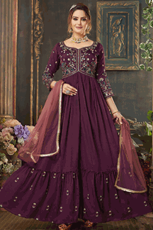 Picture of Appealing Wine Colored Designer Suit