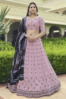Picture of Trendy Dusty Pink Colored Designer Lehenga Choli