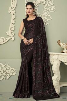 Picture of Marvelous Brown Colored Designer Saree