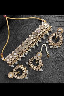 Picture of Charming Grey Colored Party wear Imitation Jewellery Traditional Choker