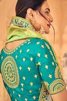 Picture of Classy Peacock Green and Light Green Colored Designer Lehenga Choli