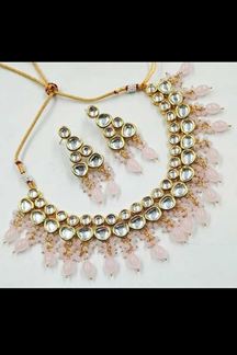 Picture of Stylish Light Pink Colored Party wear Imitation Jewellery Traditional Choker