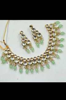 Picture of Classy Pista Green Colored Party wear Imitation Jewellery Traditional Choker