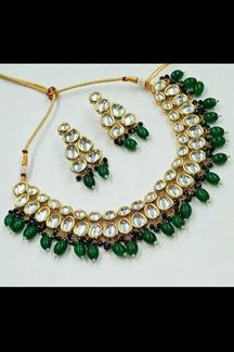 Picture of Surreal Green Colored Party wear Imitation Jewellery Traditional Choker
