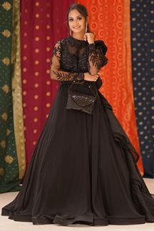 Picture of Exquisite Black Colored Designer Gown
