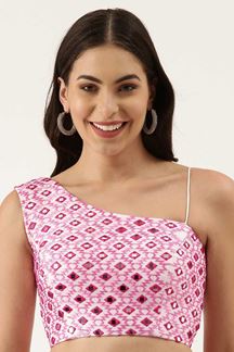 Picture of Exuberant Pink Colored Designer Readymade Blouse