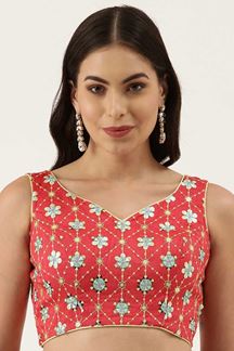 Picture of Marvelous Red Colored Designer Readymade Blouse