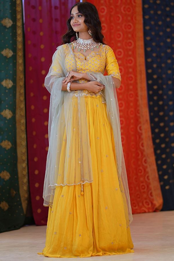 Picture of Exuberant Yellow Colored Designer Lehenga Choli