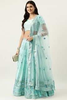 Picture of Glorious Turquoise Colored Designer Lehenga Choli