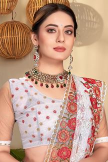 Picture of Aesthetic White Colored Designer Saree