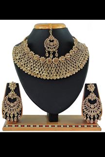 Picture of Astounding Gold Colored Imitation Jewellery-Necklace Set