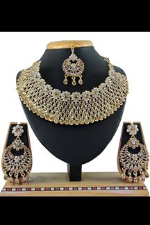 Picture of Stunning Gold Colored Imitation Jewellery-Necklace Set