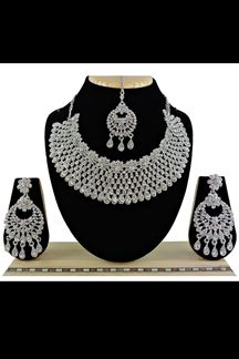 Picture of Aesthetic White Colored Imitation Jewellery-Necklace Set
