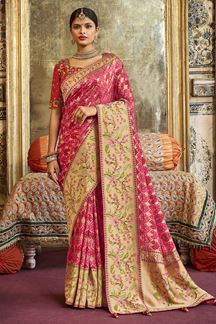 Picture of Divine Pink Colored Designer Saree