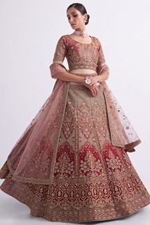 Picture of Exuberant Rust Colored Designer Lehenga Choli