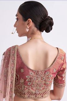 Picture of Exuberant Rust Colored Designer Lehenga Choli