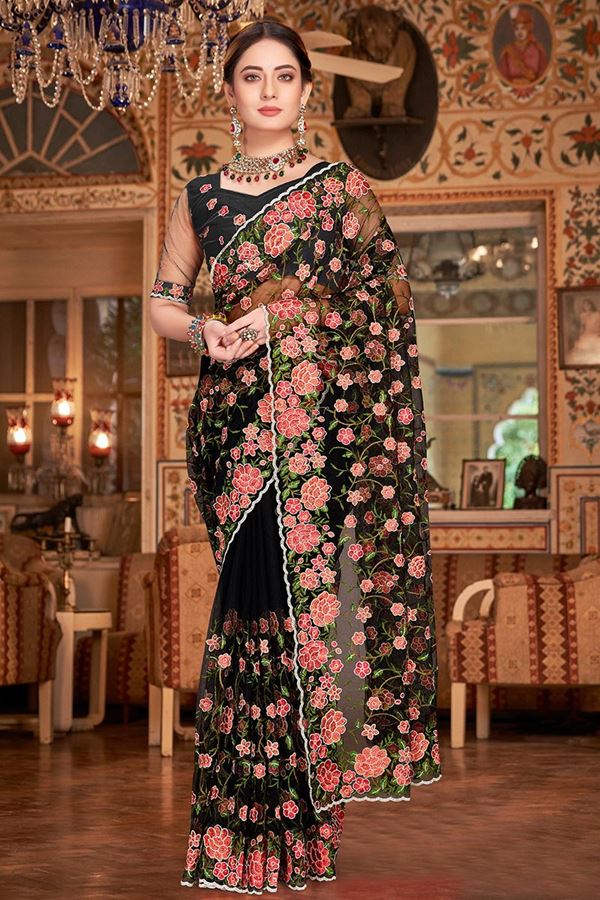 Picture of Exquisite Black Colored Designer Saree