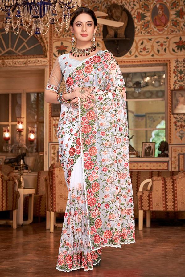 Picture of Artistic White Colored Designer Saree