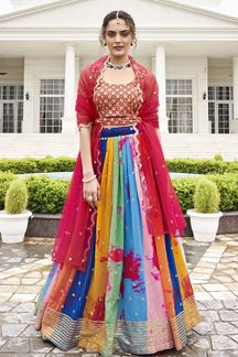 Picture of Marvelous Red and Multi-Colored Designer Lehenga Choli