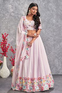 Picture of Awesome Pink Colored Designer Lehenga Choli