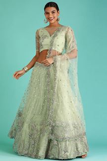 Picture of Enticing Lime Green Colored Designer Lehenga Choli