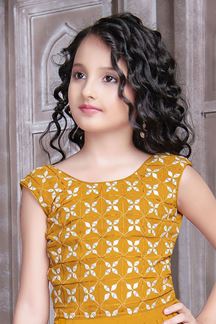 Picture of Attractive Yellow Colored Designer Kids Lehenga Choli