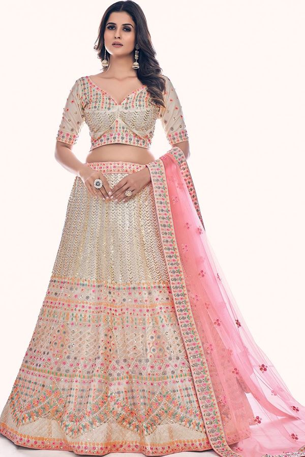 Picture of Fascinating White Colored Designer Lehenga Choli