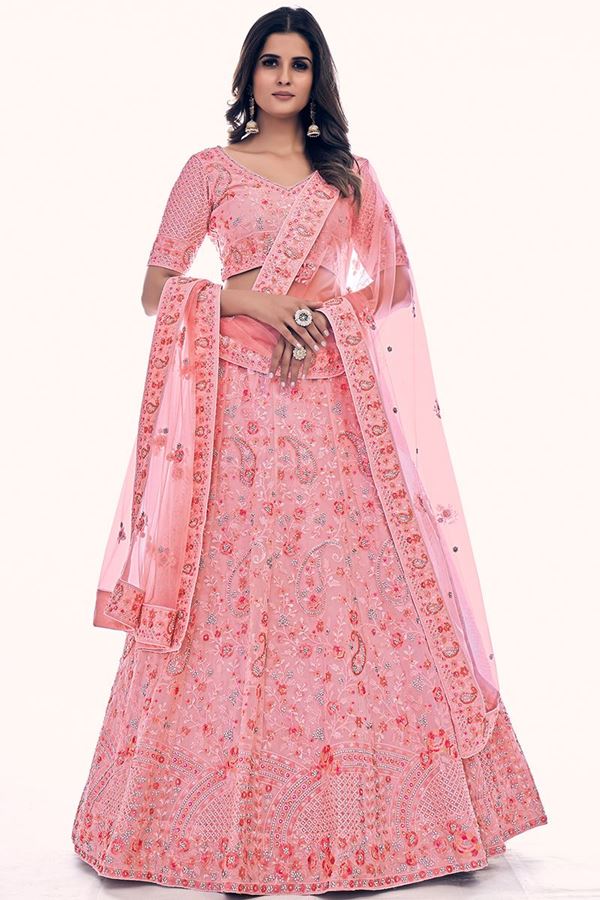 Picture of Flawless Pink Colored Designer Lehenga Choli