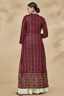 Picture of Attractive Maroon Colored Designer Suit