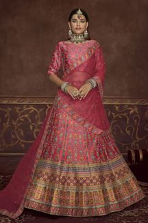 Picture of Smashing Pink Colored Designer Lehenga Choli