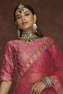 Picture of Smashing Pink Colored Designer Lehenga Choli