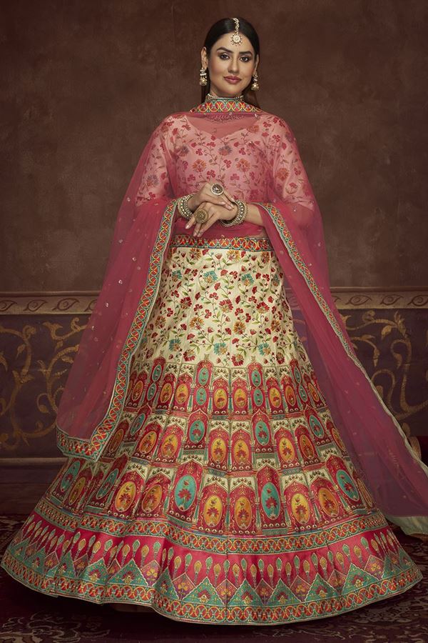 Picture of Charismatic Beige Colored Designer Lehenga Choli