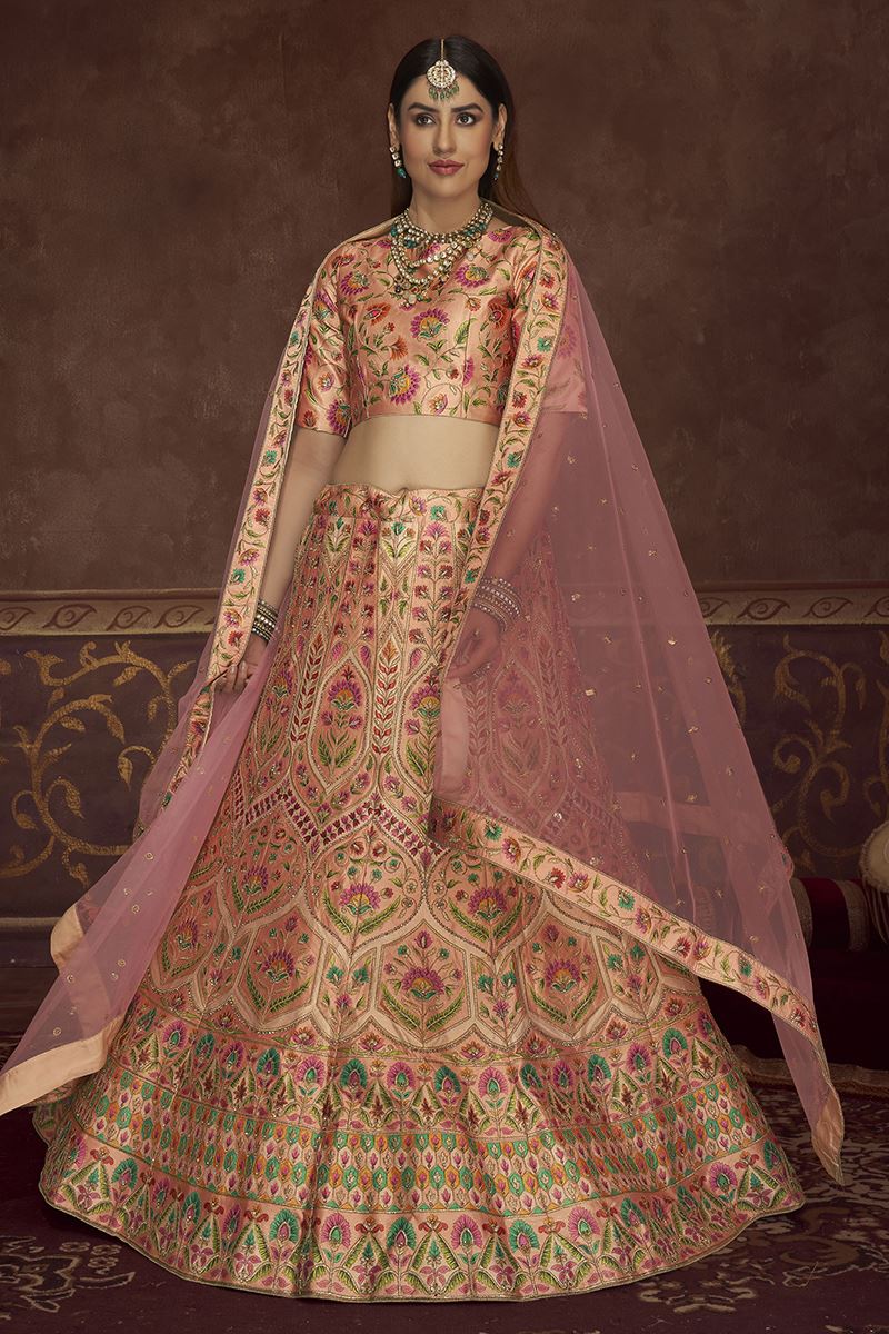 ethnic wear for girls-peach-yellow – Online Shoping | Lehenga choli Online  | Lehenga choli for girls | Lehenga choli for KIds