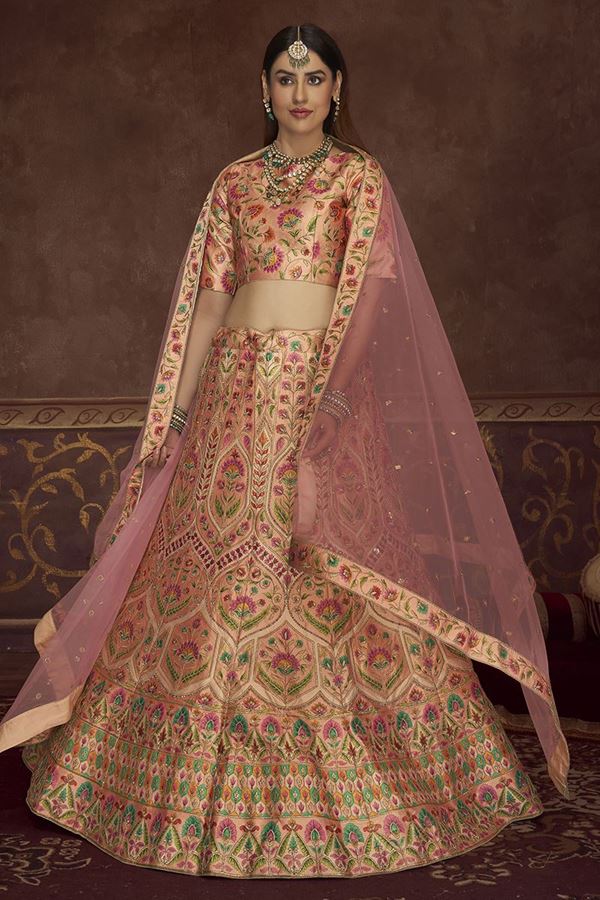 Picture of Ethnic Peach Colored Designer Lehenga Choli