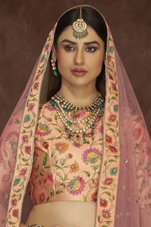 Picture of Ethnic Peach Colored Designer Lehenga Choli