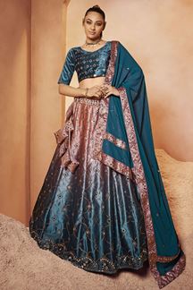 Picture of Irresistible Teal Colored Designer Lehenga Choli