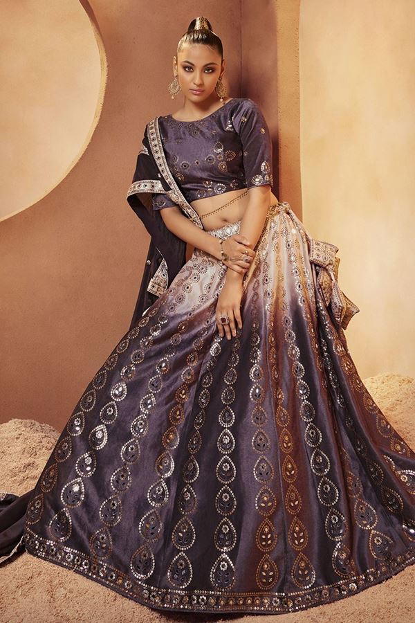 Picture of Delightful Purple Colored Designer Lehenga Choli