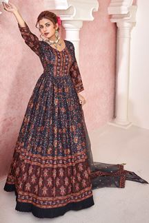 Picture of Charming Navy Blue Colored Designer Gown