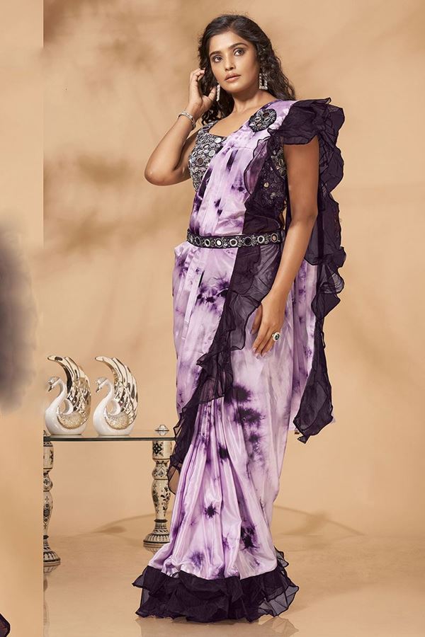 Picture of Spectacular Purple Colored Designer Ready to Wear Saree
